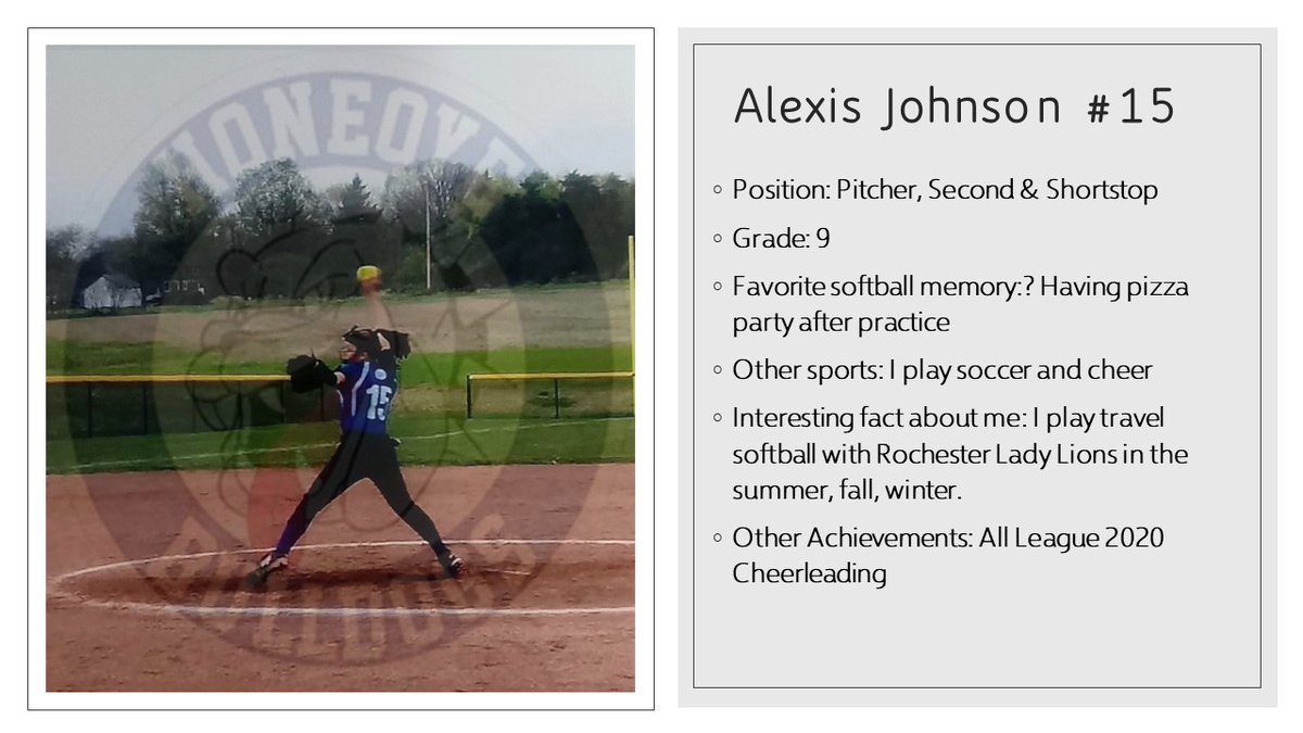 SoftballHcs's tweet photo. #ProfileOfTheDay @HoneoyeSports @alexisjohnsond @LionsRoch1 @korydjohnson https://t.co/ywFlRK2VhB