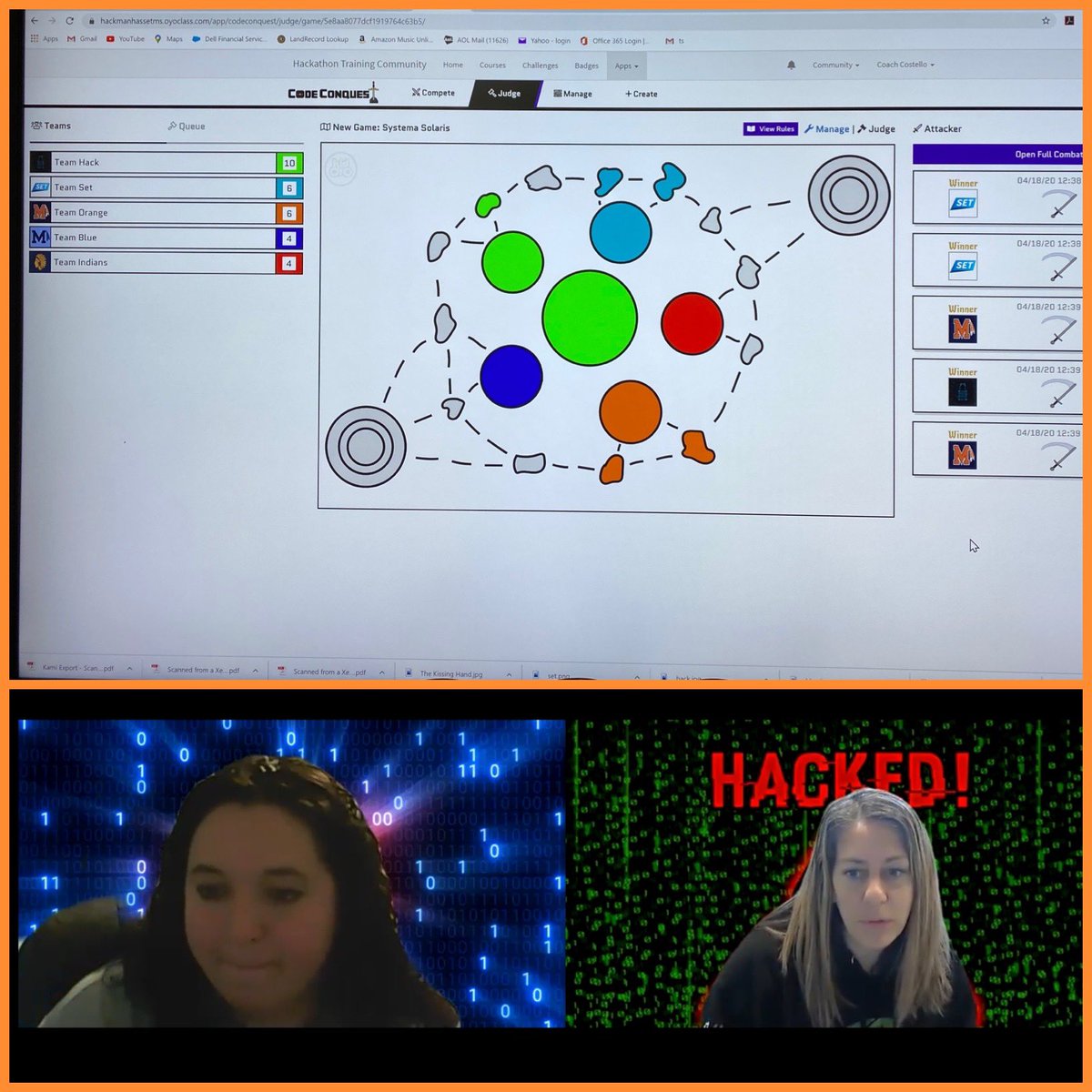 ManhassetTech's tweet image. It has officially started-Manhasset’s FIRST EVER completely online Coding Hackathon!Projects looking great already from Munsey, Shelter and MS students!@ManhassetUFSD @ManhassetSRTech @kid_OYO @ManhassetPress @ParkMunsey @ShelterRockSch @mrbriannolan @codelongisland @CodeMakeOwn
