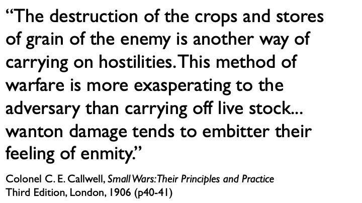 Callwell is writing in particular about “pacification” operations in Africa and on the North West Frontier of India. He does not have sufficient self-awareness to acknowledge it, but it should be remembered that the British were in these places as invaders…  #ColonialViolence