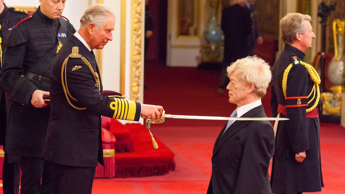 Take, for example, the Conservative fruitcake Roger Scruton, seen here being rewarded by the Establishment for decades of service promoting regressive causes.   #Scruton