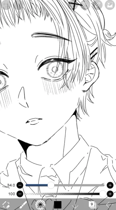 髪ちょこっとハーフアップしてるよ
かわいいのでは…でも制服が下手やで制服は描き直す、と思う笑 