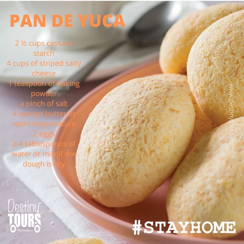 tours_destiny's tweet photo. #StayHome and prepare something yummy
.
#PanDeYuca
.
Preparation
Mix all ingredients until smooth and homogeneous dough, Preheat oven to 500F, Form small balls and put in a greased tin, bake for about 7 minutes and voila.
.
#DestinyTours #AWorldToDiscover #ColombiaToDiscover https://t.co/woPrjajGXX