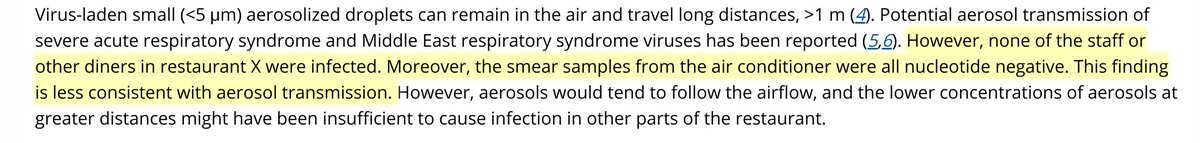 Also, none of the staff were infected—only people who were in direct line of the A/C for 53 or 73 minutes. (Hong Kong health authorities, who are excellent at evaluating this risk, consider more than 15 minutes at less than 6 feet as "close contact").