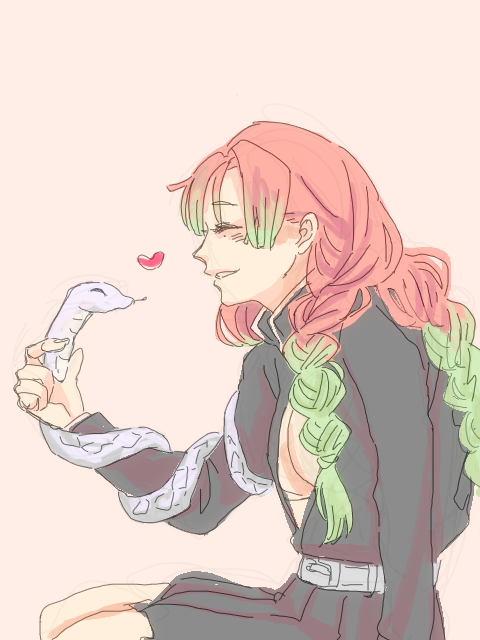 なぎささんがTwitterに投稿した甘露寺蜜璃(鬼滅の刃)のイラスト。