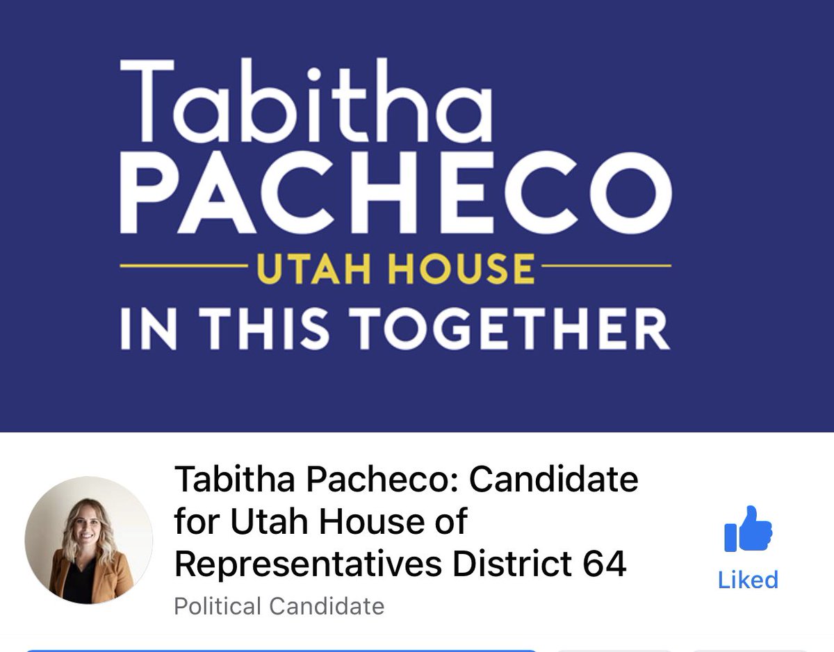 DebbieSciTech's tweet photo. Springville and Provo friends- This candidate is A+ . Time for new leaders with vision! @tabitha_pacheco #utahhouse64 #utahrepublicans #leadership #Utah https://t.co/tGZVtFg71l