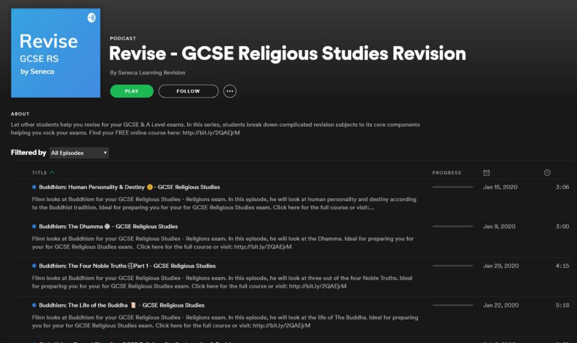 MPA_RE_Dep's tweet image. YR10s - Check out these bite-sized GCSE RE podcasts for Buddhism ☸️and Christianity ✝️on Spotify 🎧#GCSERE  #REpodcast open.spotify.com/show/16dO2bh2j… #BuddhismRevision #ChristianityRevision #MPA_RE #bitesize