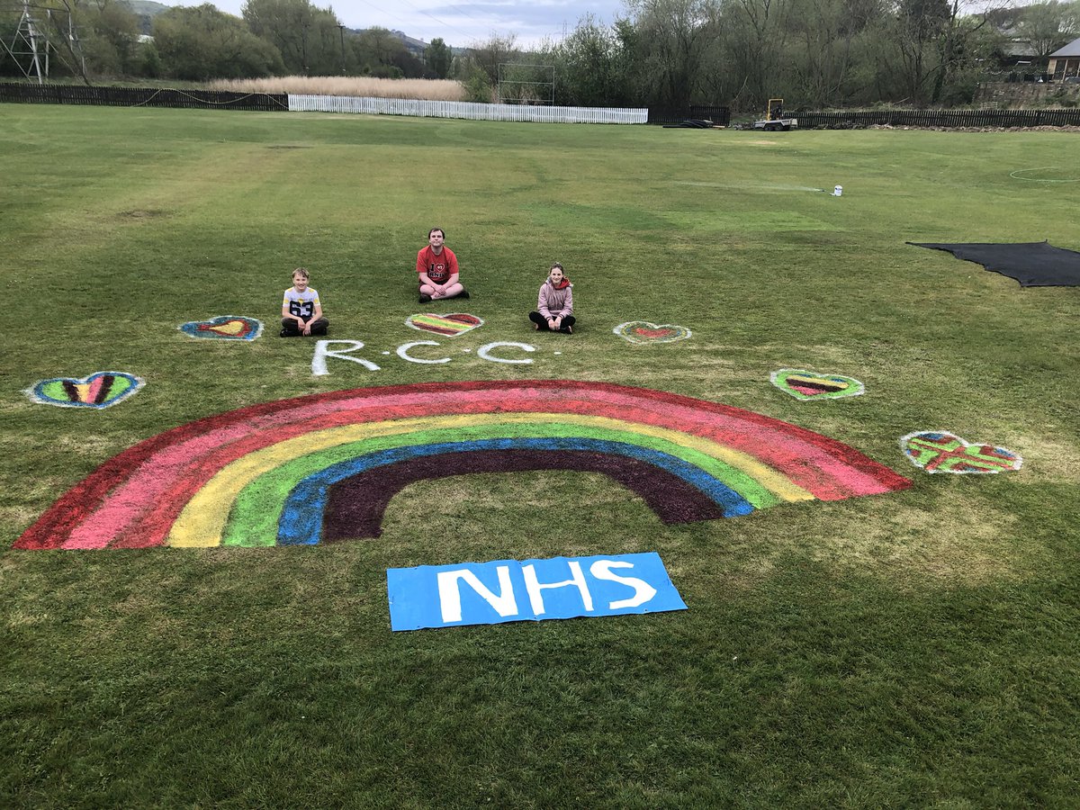 mariemccool's tweet photo. Riddlesden Cricket Club should have been starting the season today - Instead they have painted a Thankyou to everyone in the NHS @Hudsonweather @RiddlesdenCC @KeighleyNews @keighleyBIG @YorkshireCCC @BBCLookNorth https://t.co/1LDHmT9ZeA