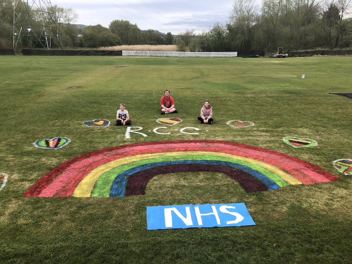 mariemccool's tweet photo. Riddlesden Cricket Club should have been starting the season today - Instead they have painted a Thankyou to everyone in the NHS @Hudsonweather @RiddlesdenCC @KeighleyNews @keighleyBIG @YorkshireCCC @BBCLookNorth https://t.co/1LDHmT9ZeA
