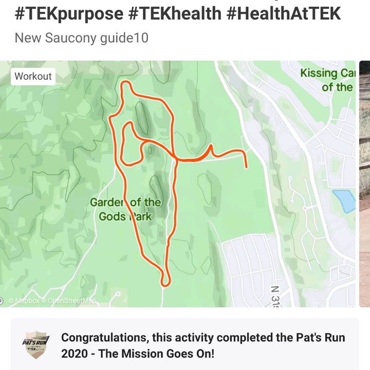 JulsonnetTEK's tweet photo. Running for a good cause while still social distancing - 6 ft apart! #pattillman 4.2 miles #TEKRunClub #RunTEKRun #TEKRunsWithPurpose #TEKpurpose #TEKhealth #HealthAtTEK https://t.co/VjmUnWfvVp