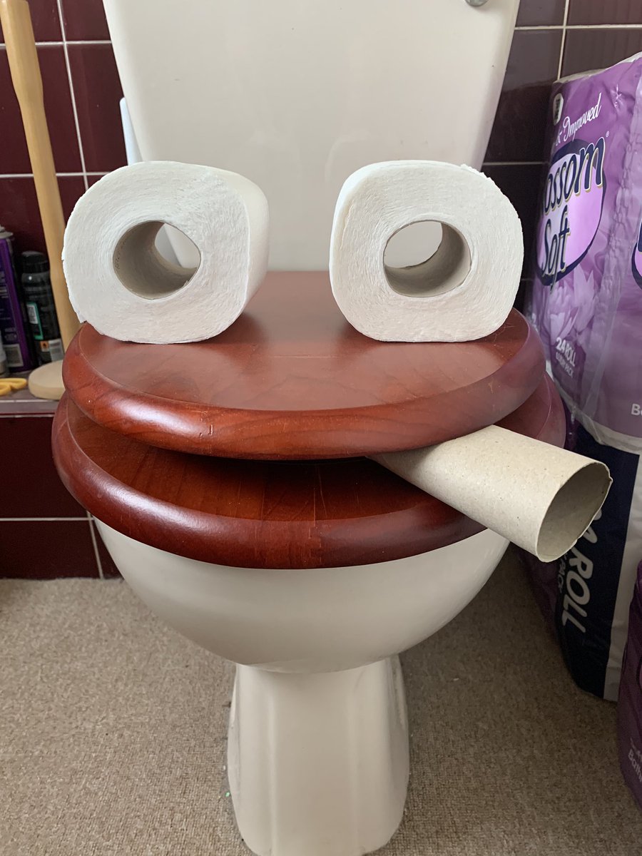 bakingvampire's tweet photo. #lockdown is getting to my family... having #toiletdecorating war with grandad... https://t.co/uDMcl0b6S0