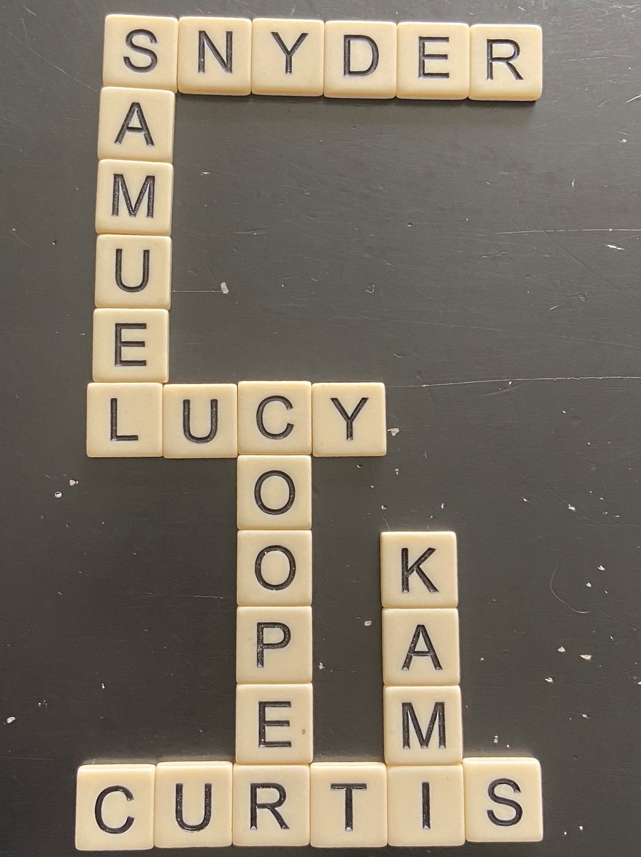 CurtisCSnyder's tweet photo. What scrabble shape does your family make? Lucy’s submission 👇🏼
#ScrabbleChallenge https://t.co/LG3jezWGFW