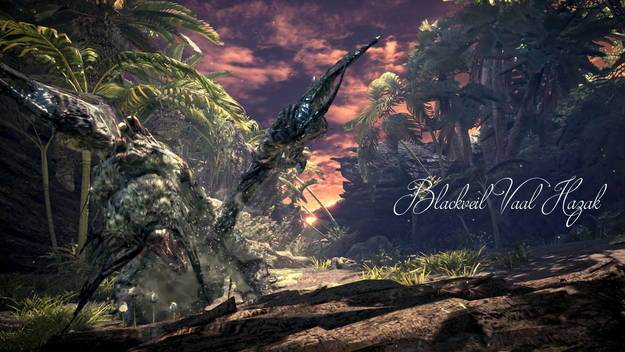 Hiro ゲーム垢 屍套龍 見た目と名前は禍々しくなったけど中身は厨二病纏うヴァルハザク 頭を部位破壊 すると見慣れた歯の折れたヴァルハザクが出てくるので少し安心する 比較的強い技もないので安心して回せる危険度3 Mhw Mhwi Mhwibphoto 死