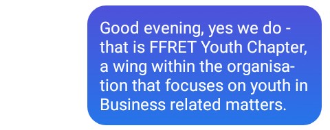 real_BBF's tweet photo. We do have a vibrant FFRET Youth Chapter that focuses on youth in Business related matters.
#RETManje is a movement for the old and the young ones.
RT if you are young and in Business ✌️🕺🤘🇿🇦🇿🇦
#FFRET
#FFRETYouthChapter https://t.co/onL4Pao7Rn