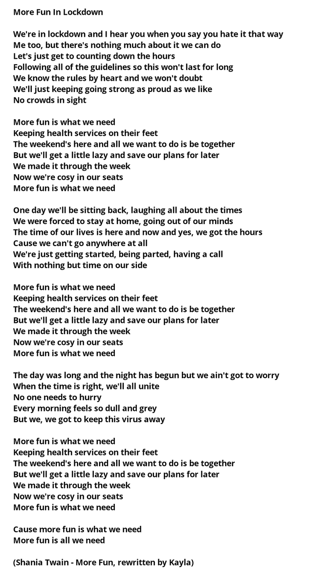 ShaniaTwainTeam's tweet photo. A letter from Rae &amp; an edited version of More Fun by Kayla 💜 @ShaniaTwain we're hoping you will see these one day!! 🙈 #shaniatwain #shaniatwainteam #letterstoshaniatwain #motefuninlockdown https://t.co/RGlwFYwY8b