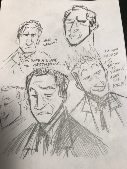 Today I offer you a shitty sketch page full of Elias..... tomorrow? Who knows? 