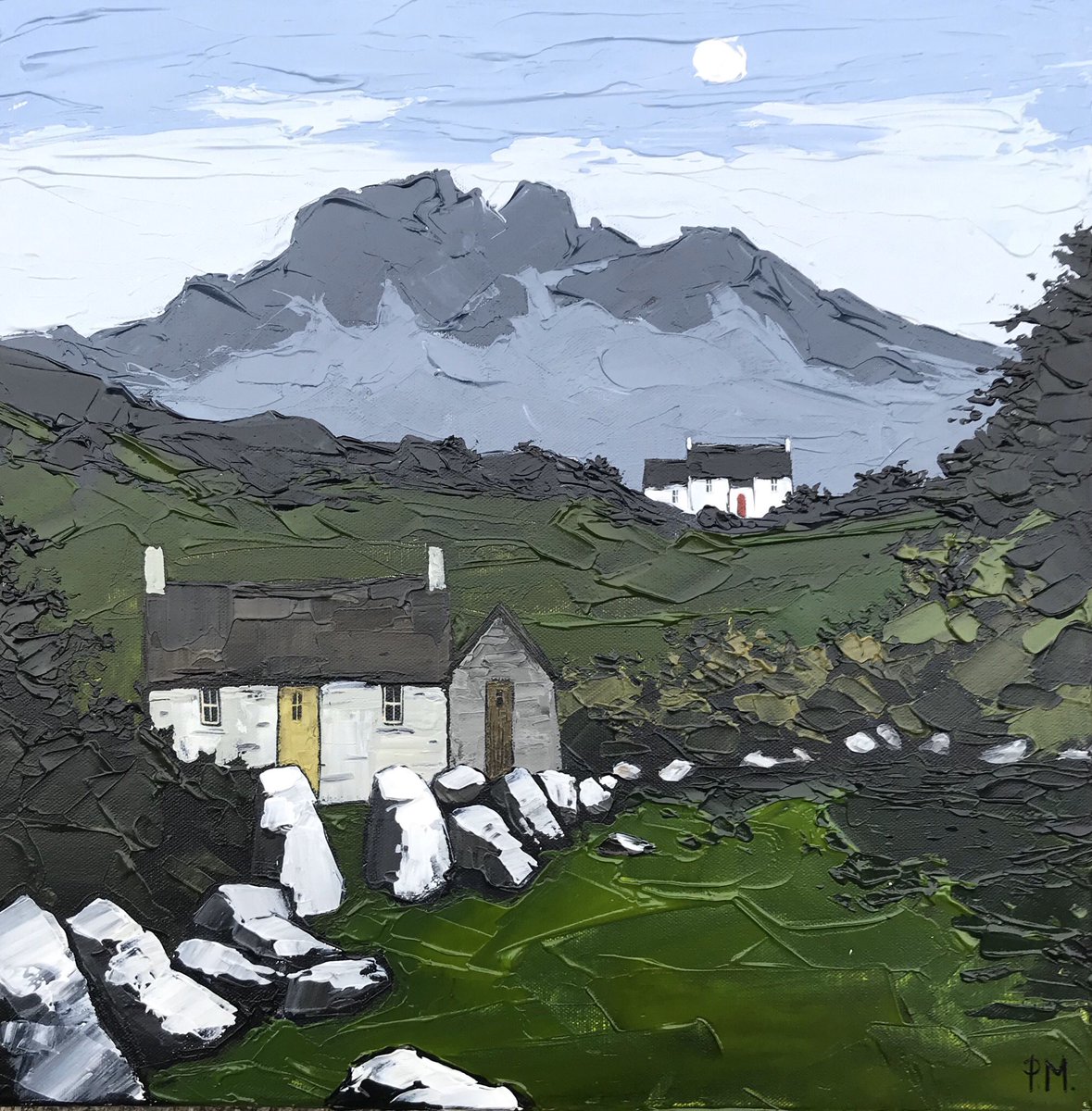 “John Pipers Cottage on Garn Fawr” North Pembrokeshire. Hope to get out there soon.... #johnpiper #johnpiperartist #pembrokeshire #pemrokeshirecoast #pembrokeshirecottage #pembrokeshireart #welshart #celfcymru #acrylicpainting #originalart