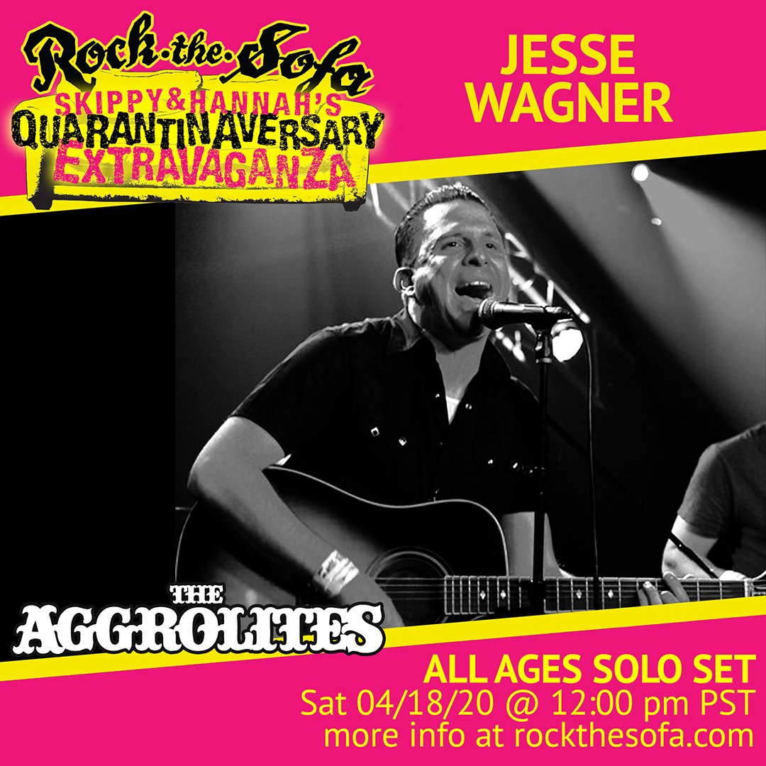 Rock The Sofa (@rock_the_sofa) on Twitter photo JESSE WAGNER of <a href="/AggrolitesOG/">TheAggrolitesOG</a> - all-ages (kid-friendly!) solo acoustic set - Sat 04/18/20 - 12 pm PST - 1 pm MST - 2 pm CST - 3 pm EST - streaming from Jesse's Instagram: instagram.com/jpwags/
#RockTheSofa #Quarantinaversary JESSE WAGNER of <a href="/AggrolitesOG/">TheAggrolitesOG</a> - all-ages (kid-friendly!) solo acoustic set - Sat 04/18/20 - 12 pm PST - 1 pm MST - 2 pm CST - 3 pm EST - streaming from Jesse's Instagram: instagram.com/jpwags/
#RockTheSofa #Quarantinaversary