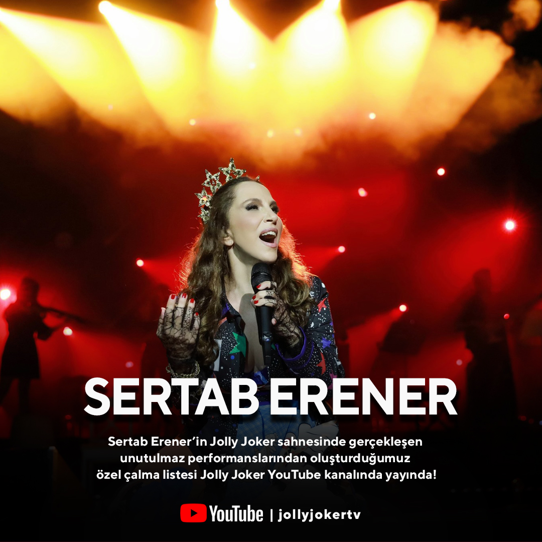 Sesini duyar duymaz tanıdığımız, yıllardan beri her şarkısını ezbere söylediğimiz Sertab Erener bu akşam Jolly Joker Youtube sayfasına özel derlenmiş performansları ile bize keyifli gece yaşatacak!

Bu özel çalma listesi için link: jly.at/3cb76v3