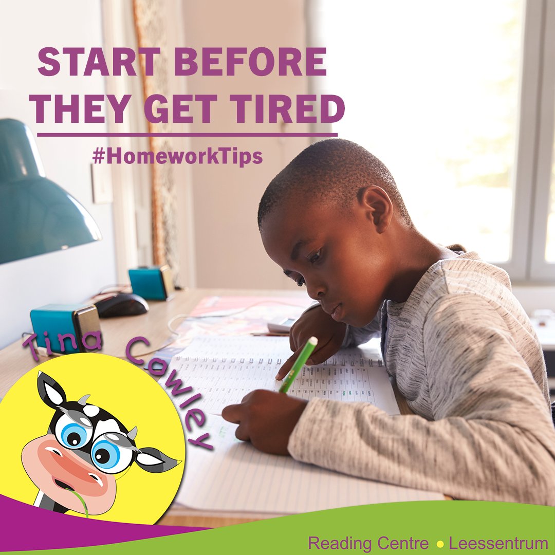 TinaCowley_SA's tweet photo. Encourage your kids to start their homework as early as possible – between 15:00 and 17:00 if they don’t have any after school activities.
If they are too tired when they get started, they might rush their work and won’t learn what they should! #MondayMotivation #homeworktips https://t.co/J8QjTXmVGC