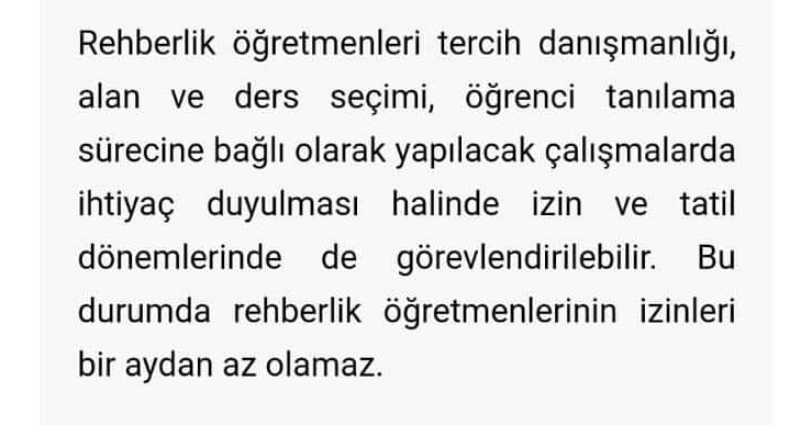 pdrogrencileri's tweet photo. 1-1739 sayılı kanunda yapılan değişiklikle maalesef okul ve kurumlarda çalışan 35.000'e yakın rehberlik personelinin tatilleri, izinleri  mobbing,angarya ve istismara neden olacak şekilde ortadan kaldırılmış yıllık izinleri toplam bir aya düşürülmüştür
#rehberlikhakkınıkorur https://t.co/0nPjveywOv