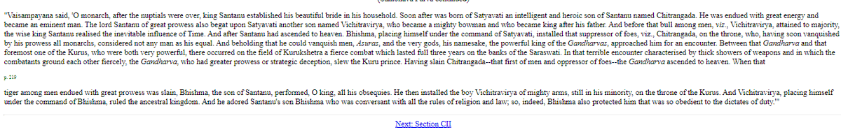 Episode 4*Santanu was happy and proud of Bhisma& #39;s actions unlike the show where he was shown as sad*Bhishma never justified his vow as it was not such a big deal as it is shown in the show*Santanu is shown as dying but he had actually self exiled himself after 36 years