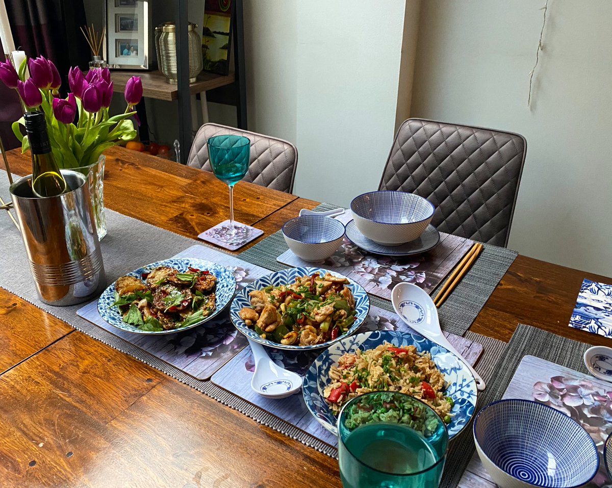 SparklyJuliette's tweet image. Made a bit of a feast tonight! Thai style aubergine, Szechuan chicken and my version of egg fried rice. #cooking #tryingtohavefun #foodobsessed