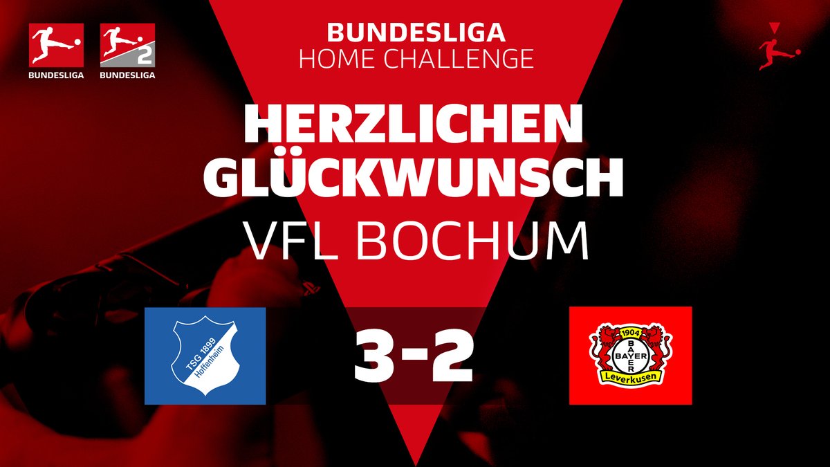 Bundesliga_DE's tweet photo. Knappe Kiste! Der @VfLBochum1848eV siegt dank Ulrich #Bapoh, @Bassinho1848 und @deto_official trennen sich remis. #BundesligaHomeChallenge https://t.co/OWms4HWYww