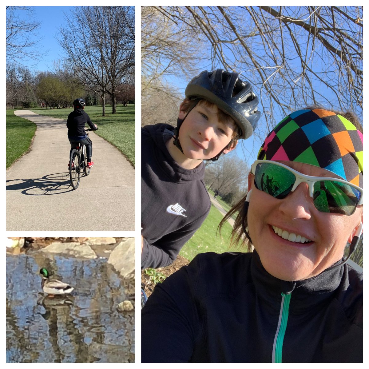 Saturday’s are for the Mom’s! Quick 5k with my #1 lead cyclist! Special thx to the mallard who I felt was cheering us on. #runnerMom 🏃🏻‍♀️❤️🚴🏼🦆