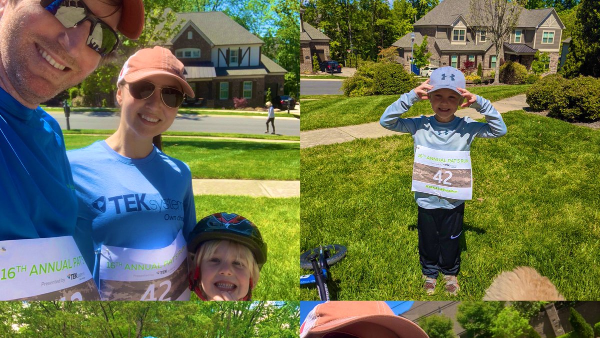 Whole fam completed the 4.2 mile Pat Tillman run (with a break or 3) virtually from Charlotte instead of AZ this year! Thank you to our veterans, military spouses, and active duty! #TEK42 #PatsRun