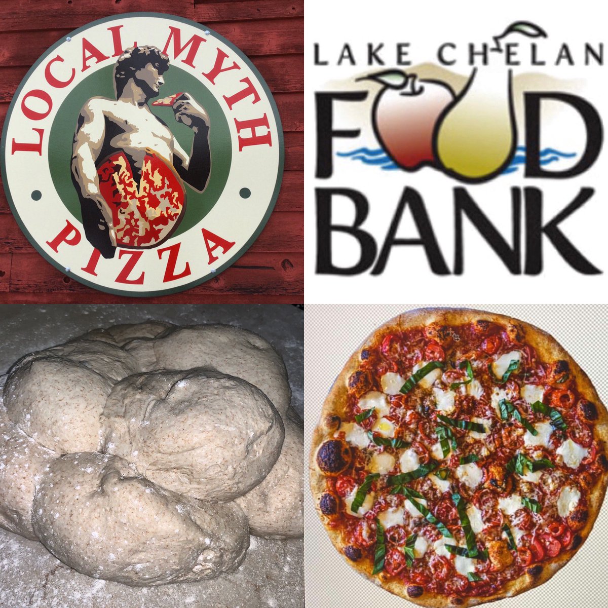 LocalMythPizza's tweet photo. RAISING THE “DOUGH”! Donating $1 of every pizza sale to our local food bank! April 17- May 1st! https://t.co/Wp1ZYlzyTx