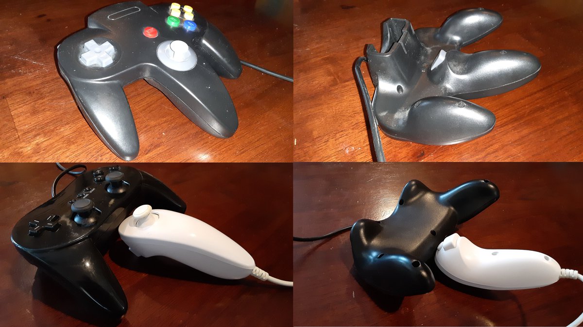 The_DI_Channel's tweet photo. There is that awkward moment when you realize while going though you old controllers that the #N64 controller is nothing more than a #Wii nunchuck and Pro controller put together.

I guess #Nintendo could never let the design die I guess

#retro #AwkwardMoment #ItJustHitMe #Mario https://t.co/cySaTP7y7e