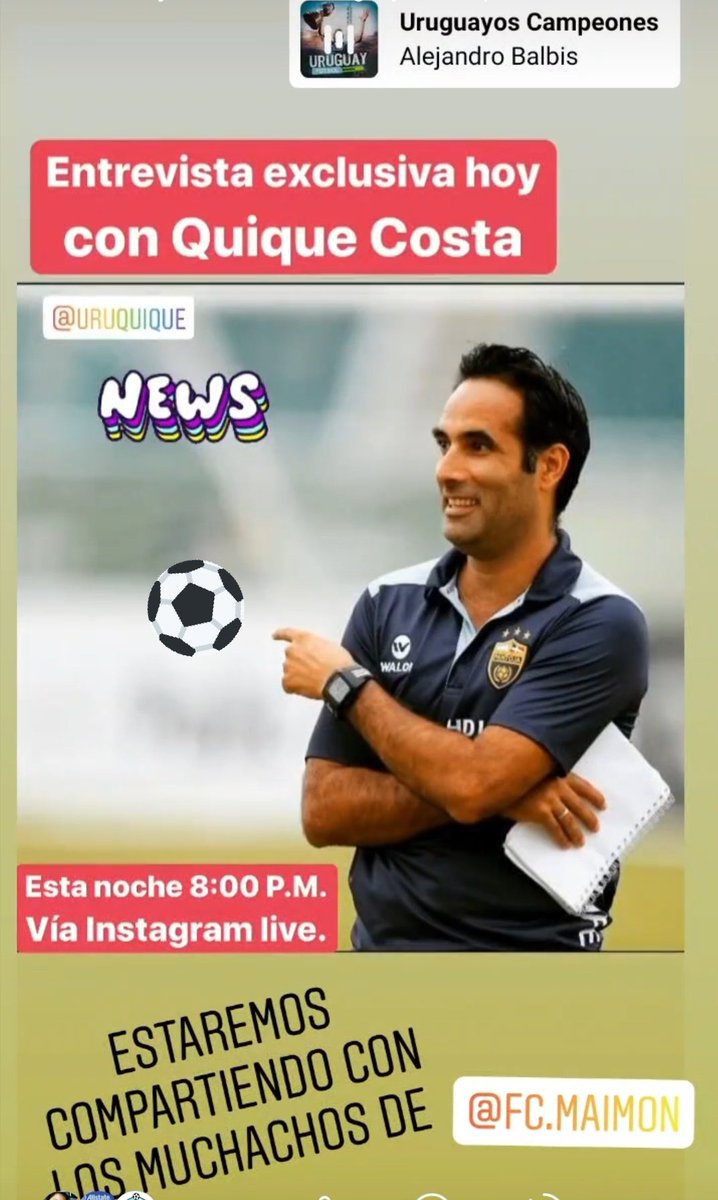 URUQUIQUE's tweet photo. Esta noche estaremos compartiendo via Instagram Live con los muchachos de #MaimonFC gracias @TheGeorgeA por la invitación https://t.co/r9IM48AVfb