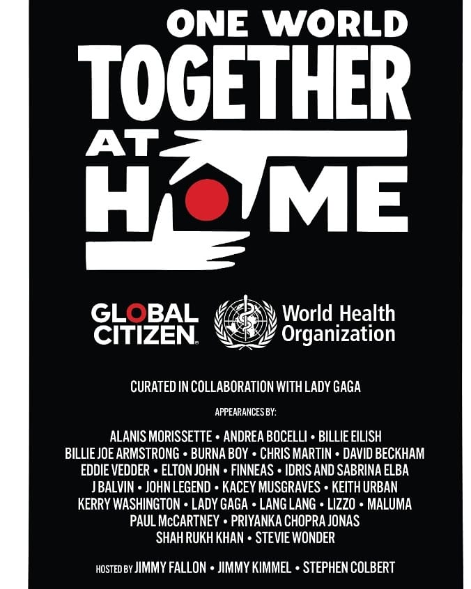 WarnerMediaPR's tweet photo. One World: Together at Home
@tntlatam emitirá en vivo el festival solidario con grandes artistas y figuras del pop.
La transmisión tiene como objetivo honrar y apoyar a los trabajadores de salud.
Miralo hoy a partir de las 19hs 🇨🇴🇲🇽 / 20hs 🇨🇱 / 21hs 🇦🇷
#TogetherAtHome https://t.co/oXgYELagZd