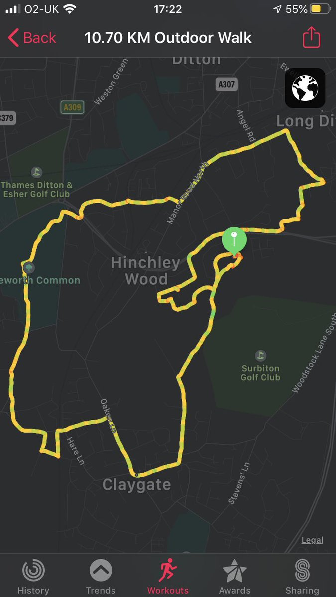 Got a little carried away, and a little lost, on my afternoon stroll today. Nice though! 😳🚶‍♀️💚 #10km #SHSGetActiveGB