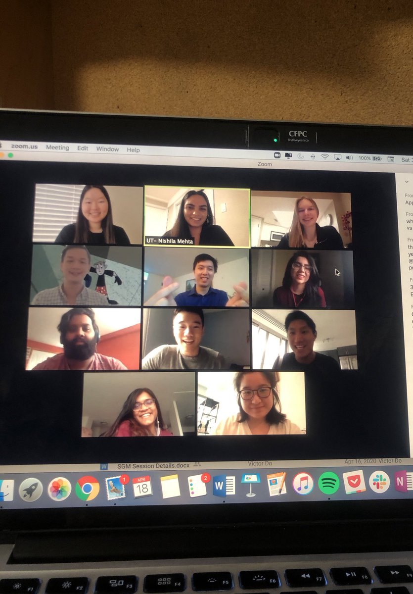 This year’s UofT delegation to the <a href="/CFMSFEMC/">Canadian Medical Students</a> spring general meeting! 

These meetings offer student leaders a chance to advocate for our student bodies, and although we are now meeting over Zoom instead of in-person, our focus has not changed. #ForwardTogetherCFMS