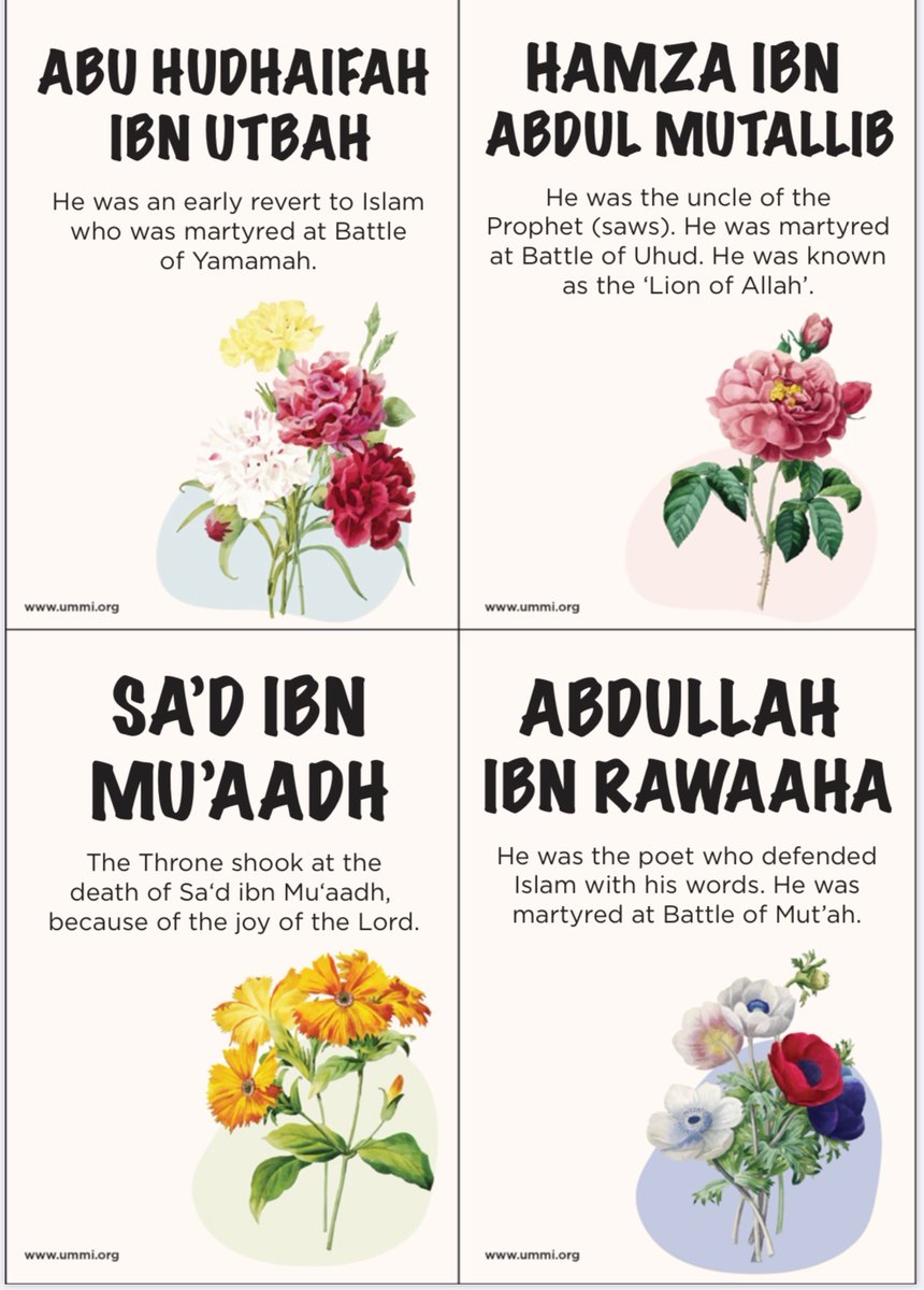 rouh_x's tweet photo. I found these Sahaba cards and I am in love https://t.co/7gdKU3wLjZ