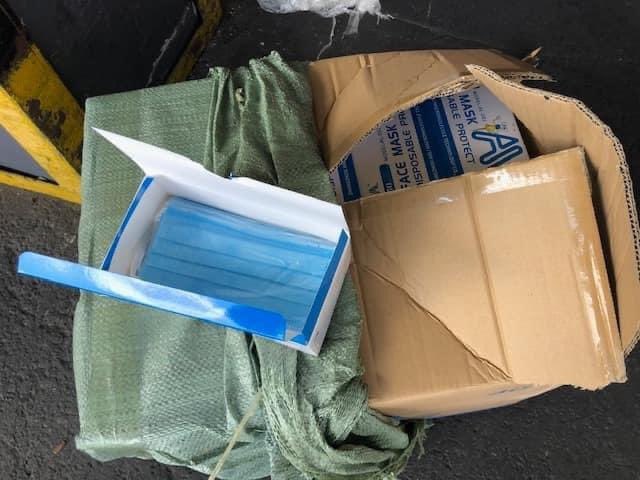 Abramjee's tweet photo. Truck carrying 240 000 face masks hijacked in Boksburg, 
Truck was found hours later in Tembisa, with the load missing. Contact Warrent Officer Thumelo on 084 699 8740 with info. @SAPoliceService @gpgSocDev @GautengHealth https://t.co/5xQHrmdVSs