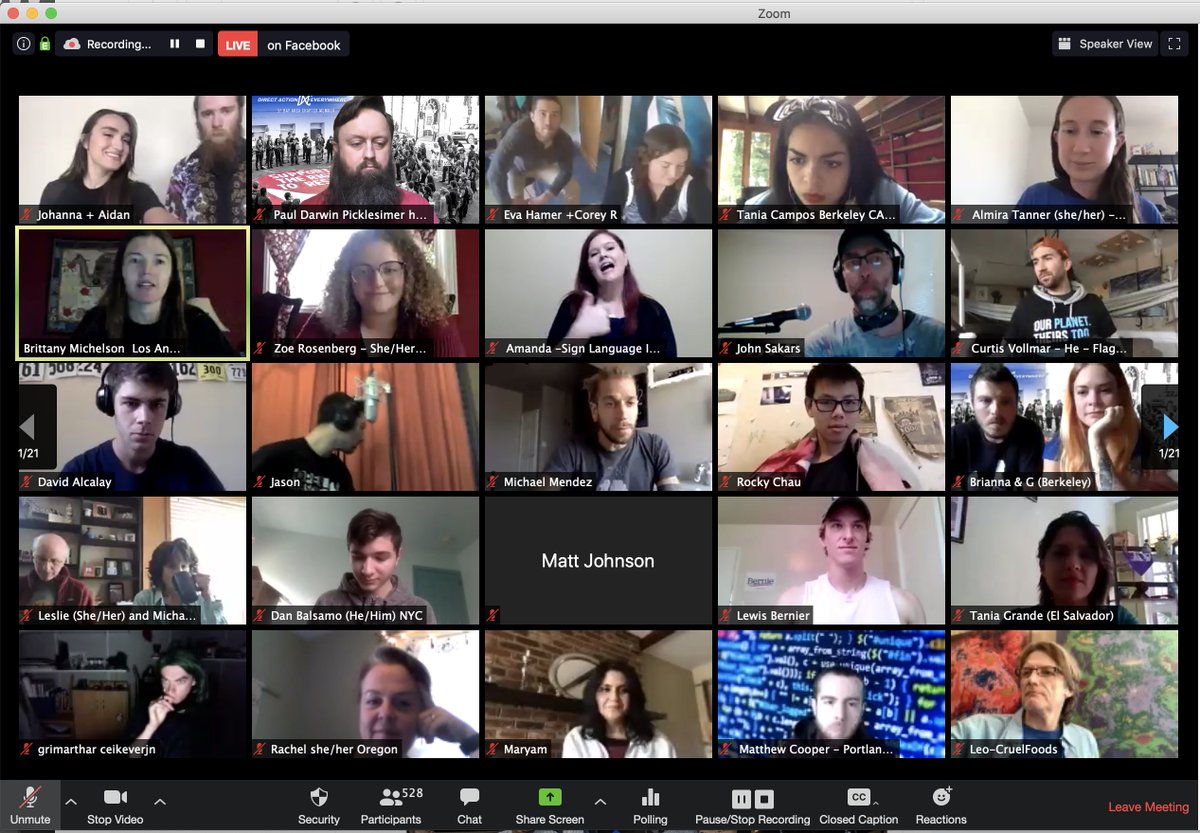 101Darwins's tweet photo. I'm in @DxEverywhere's Animal Liberation Online Assembly with over 500 others in the first seven minutes alone! #ALOA https://t.co/sRUglXSkQV