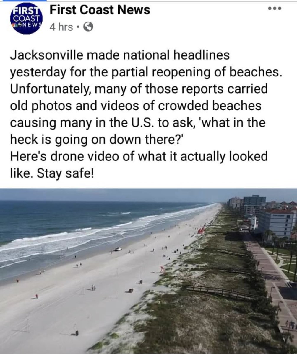 SherryAnders0n's tweet photo. @evankirstel These Jacksonville beach pictures are FAKE!! Not one person wearing a mask, not even the police officer. Here’s the real pics. #FactsMatter #floridabeaches #FearMongering #DemocratsLiedPeopleDied #DemocratsBlockPaychecks https://t.co/APZ6qp8SWP