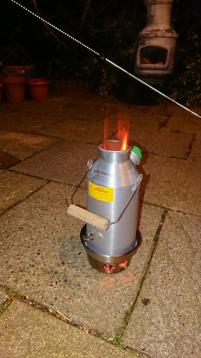 14thBroadstairs's tweet photo. Scouts should have been on Survival Camp tonight so Gadget has fired up the @KellyKettle for his Horlicks and is spending the night under a Tarp in the garden https://t.co/VrH3YnMvYZ