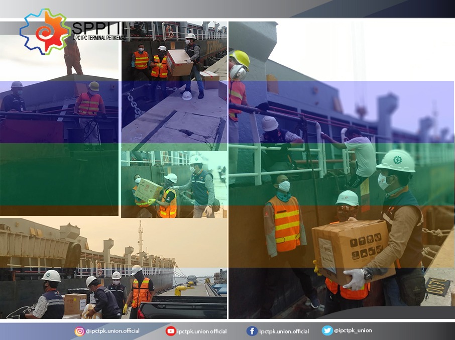 ipctpk_union's tweet photo. DPC SPPI II IPC Terminal Petikemas, (18/4) pendistribusian bantuan alat kesehatan via KM Lajun Mas ke RS Pelabuhan Palembang https://t.co/o7P8ZhFdud