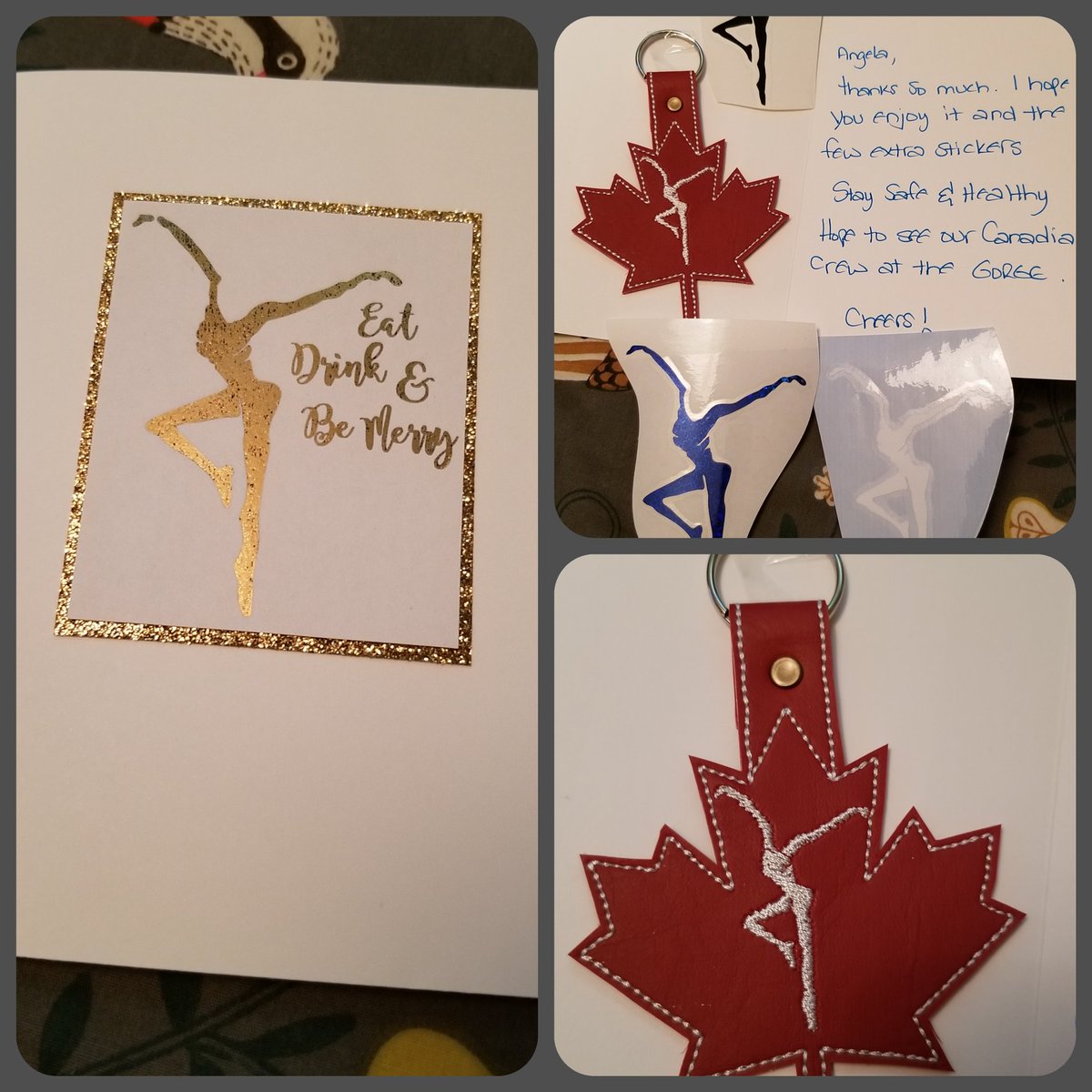 FingertipsK's tweet photo. Today in #DMB mail π A lovely card, a custom embroidered maple leaf key fob, & bonus vinyl decals from a fellow #DMBFamily, celebrating our #CanadianCrew π Love it! β€ https://t.co/NgJ0Ikcf03