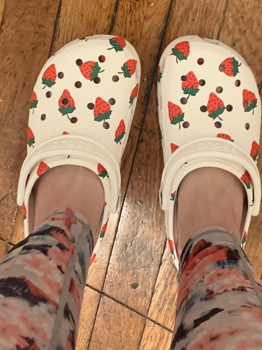 crocs with strawberries on them