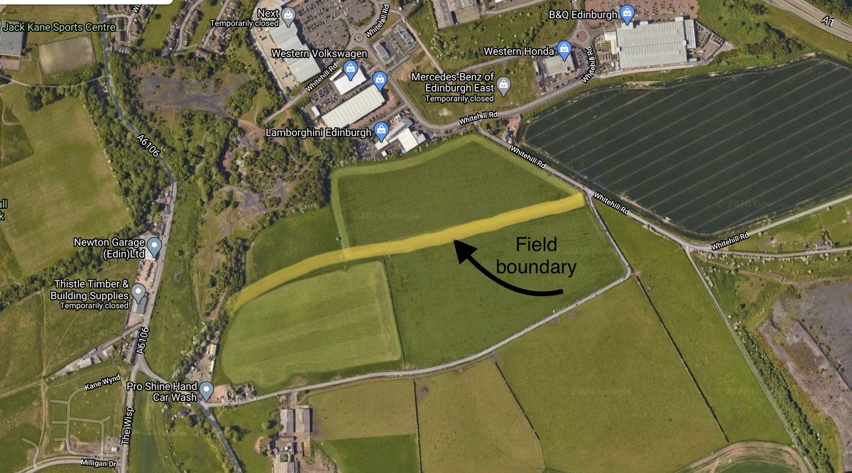 Maybes those are old rails, ... I don't know but it did get me hunting around the immediate area. Especially the field boundary. I think there's a reasonable probability that it is actually an embankment of the Edmonstone Waggonway /6