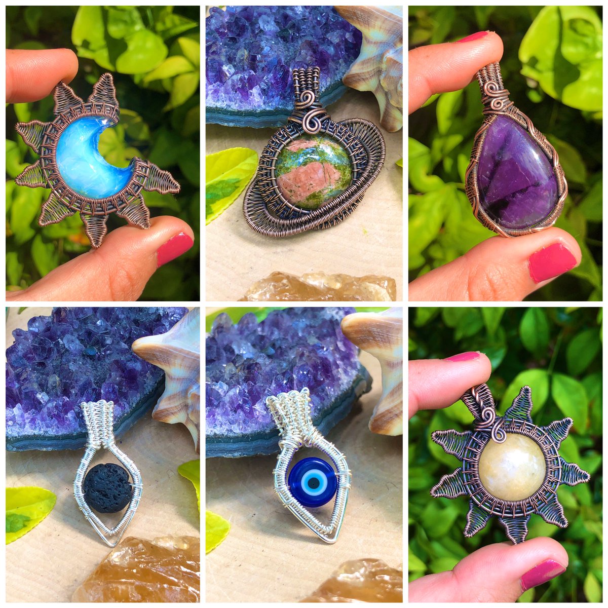 WickedWireCraft's tweet photo. About 15 minutes left until all of these items are available on my website! 🐝🪐🧿🌞 https://t.co/FjBxcuQxlN