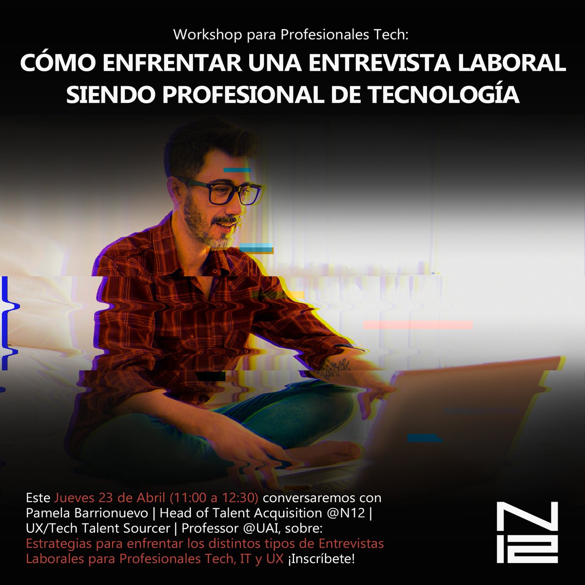 N12cl's tweet photo. Te invitamos a nuestro 2do #Workshop tech para apoyar tu búsqueda laboral. Si eres Profesional #Tech, #IT o #UX inscríbete aquí https://t.co/NDoT4B9c0J sin costo y Pamela te ayudará a prepararte para tu #entrevista laboral.

¡𝗖𝗼𝗺𝗽𝗮𝗿𝘁𝗲 𝘆 𝗮𝘆𝘂𝗱𝗲𝗺𝗼𝘀!

#HelloHome https://t.co/i0bbRfv3tE