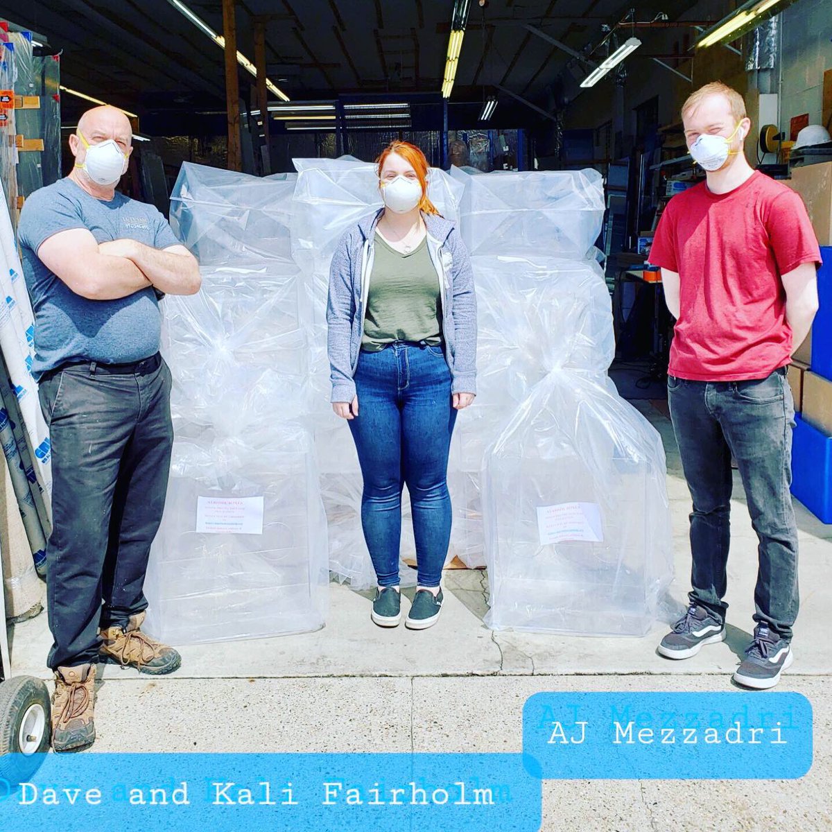 builderscanhelp's tweet photo. Thank you to our friends at Prestige Custom Mirror and Glass in Waltham! They helped assemble &amp; pack the Protective Aerosol Boxes &amp; they secured over 300 sheets of plexiglass that were used to make this project happen. 

Thank you! 

https://t.co/CIDp3yTGF8 https://t.co/Xera4sNaX2
