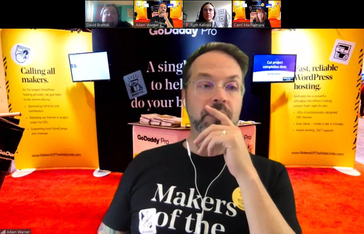 DavidMBrattoli's tweet image. Hanging out with @GoDaddyPro at #WCSCV #MakersOfTheWeb