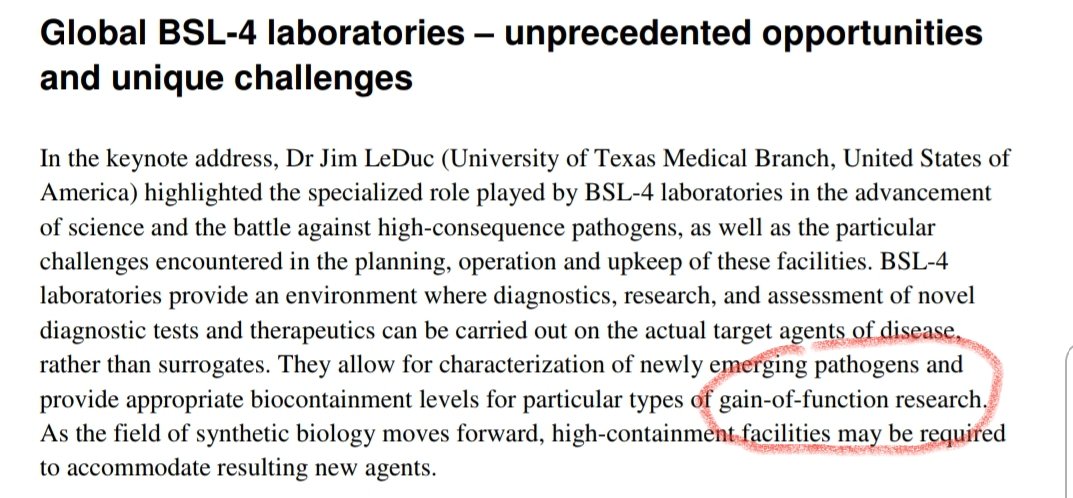 So  #WHO bring together the world's  #BSL4 Labs to collaborate in creating 'gain of function'  #Viruses &  #vaccines  There's $$$ in  #Pandemics .  #BillGates  #Fauci  #PirbrightInstitute  #Wuhan