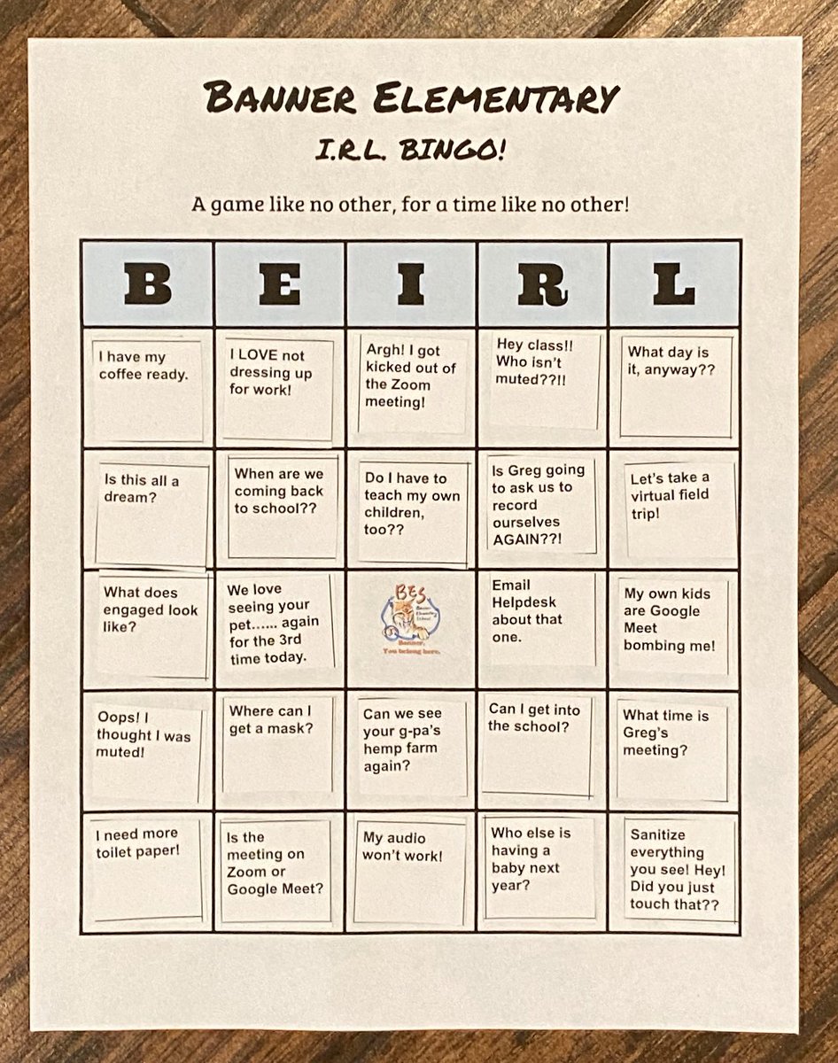 So fun yesterday to visit &amp; create fun memories together as a school family! ❤️ A Zoom Bingo game- including  prizes! 🤗 So thankful @gjfairchild for being an administrator who recognizes &amp; values the importance of keeping us connected! #BannerFamily
#BetterTogether #323Learns